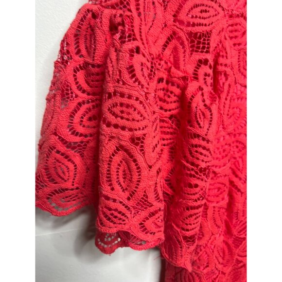 Ann Taylor Pink Lace Overlay Short Sleeve Shift Dress Size 6 Work Party NWT - Picture 11 of 12